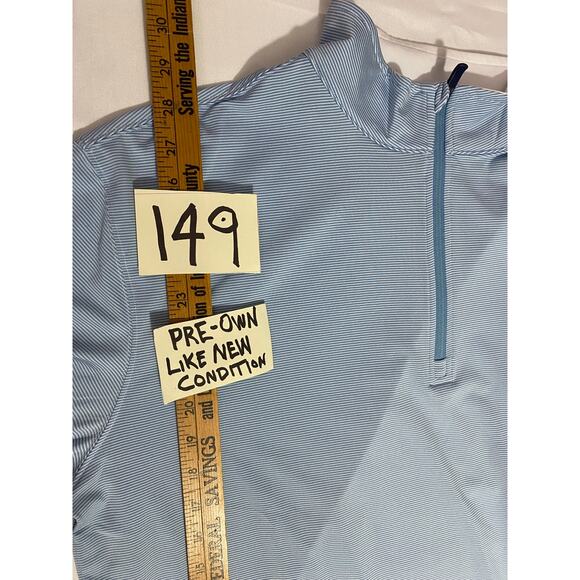 Straight Down Golf Pullover – Men’s XL, Blue/White Stripe, 1/4 Zip Long Sleeve - Picture 4 of 10